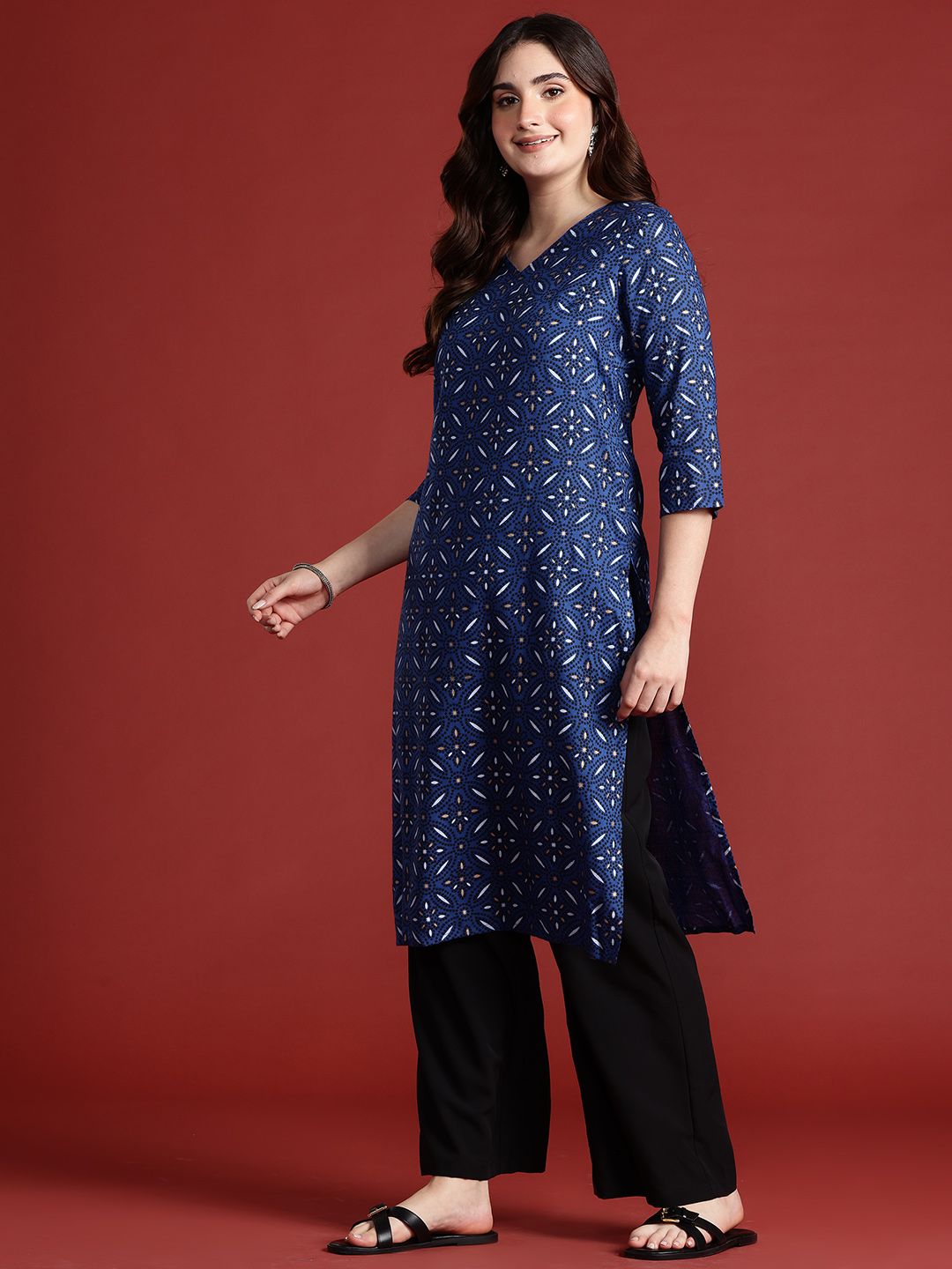 Anouk Women Ethnic Motifs Printed Pure Cotton Kurta