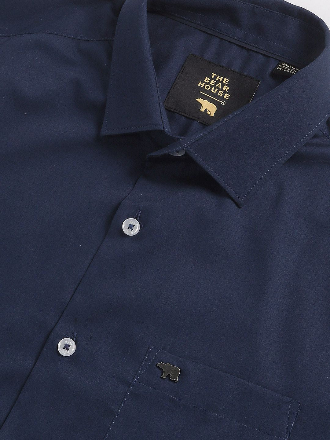 THE BEAR HOUSE Spread Collar Slim Fit Formal Shirt