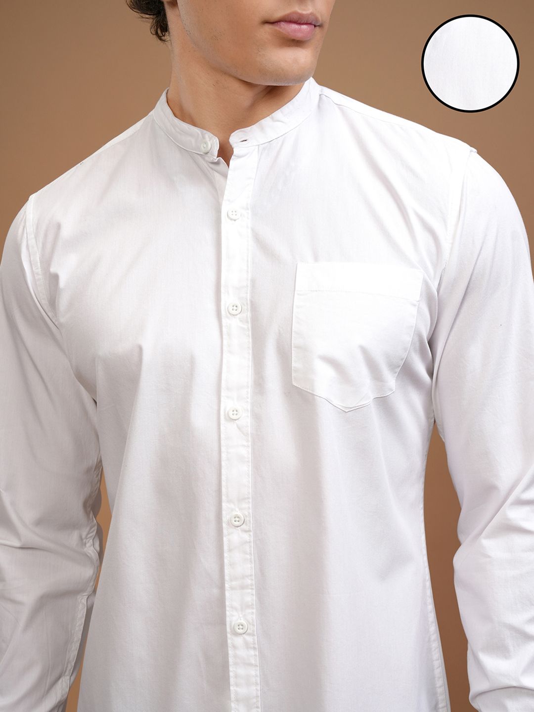 HIGHLANDER Men White Slim Fit Casual Shirt