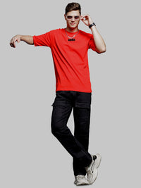 ADRO Men Printed V-Neck T-shirt
