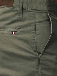 Thomas Scott Men Olive Green New Millennium Fit Easy Wash Trousers