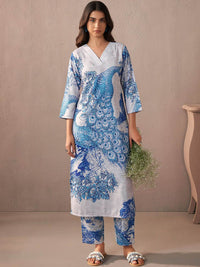 Indo Era Women Floral Printed Regular Kurta with Trousers