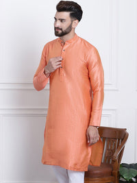 SOJANYA Geometric Woven Design Mandarin Collar Straight Kurta
