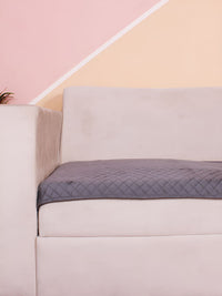 STITCHNEST Grey Self Design 1 Seater Sofa Cover