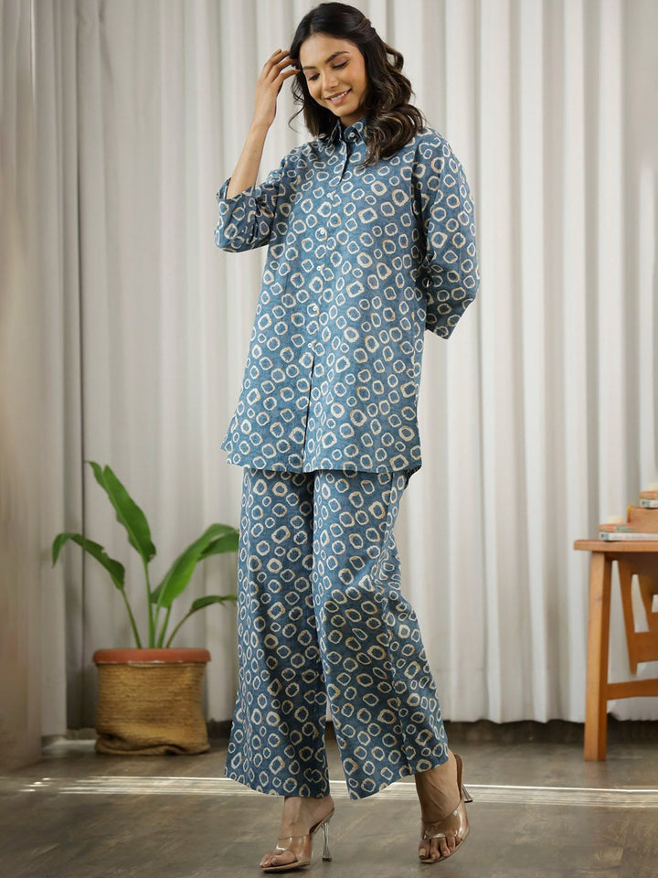 SANSKRUTIHOMES Printed Pure Cotton Shirt & Trousers