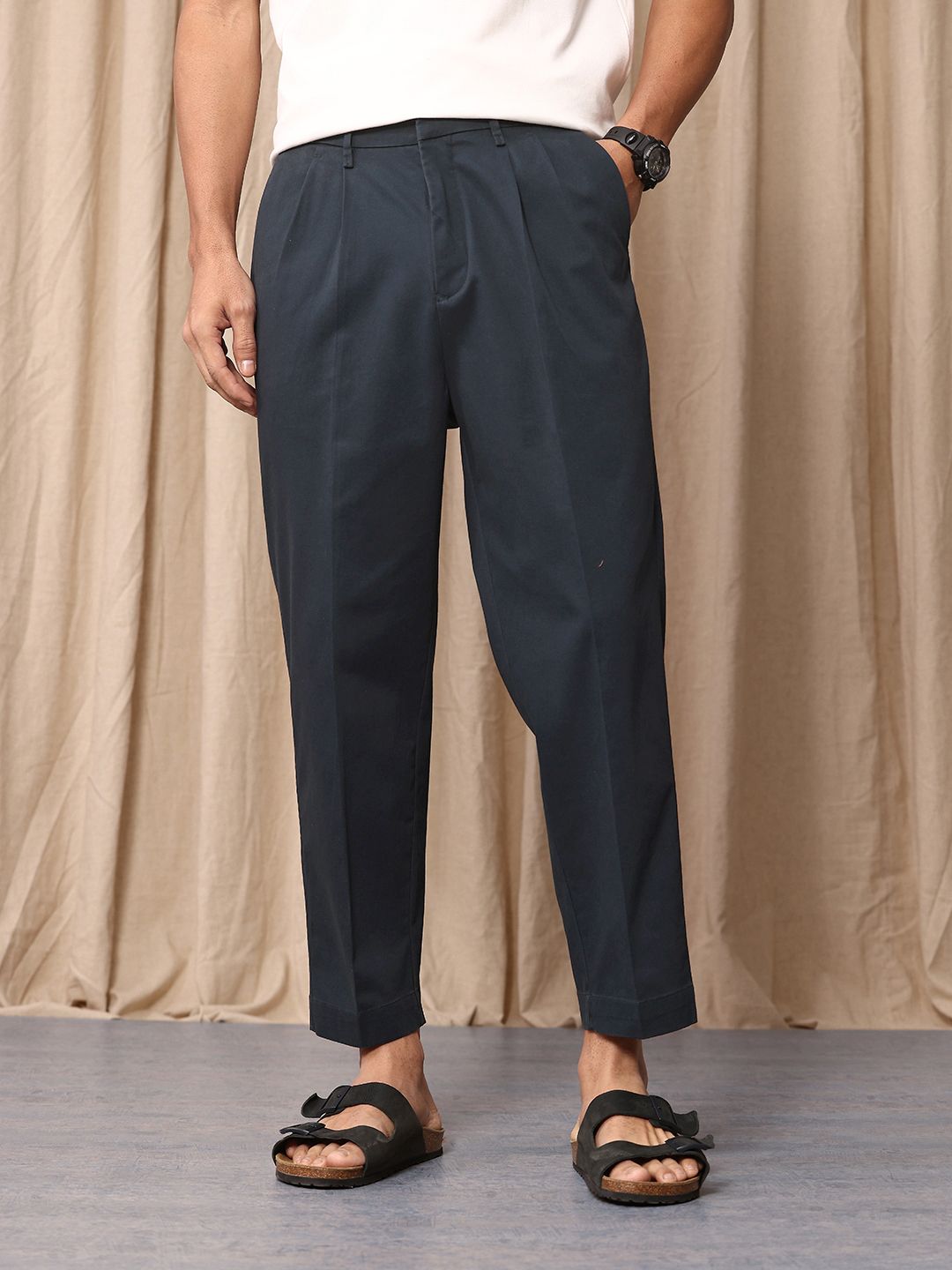 Mr Bowerbird Men Oversized Fit Pleated Trousers