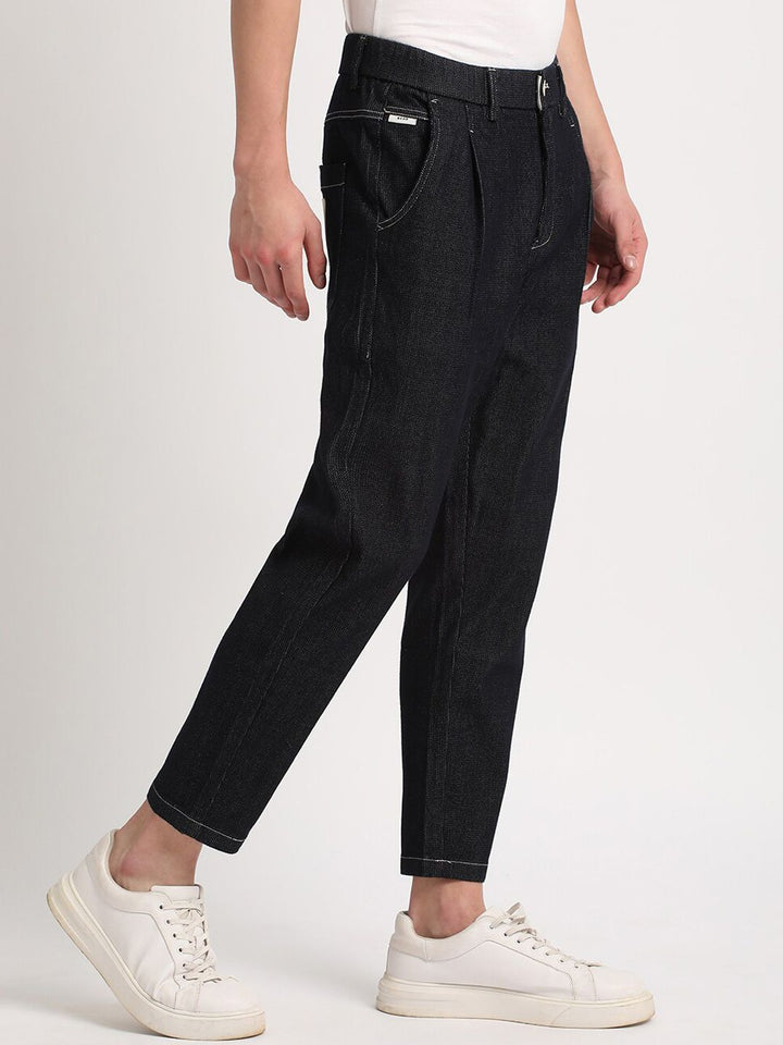 THE BEAR HOUSE Men Blue Relaxed Loose Fit Cotton Denim Trousers