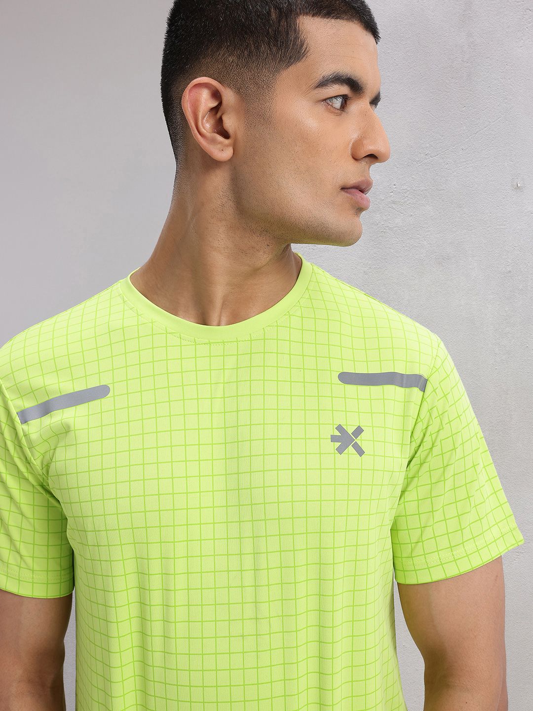 HRX by Hrithik Roshan Checked Rapid-Dry Running T-shirt