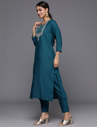 Varanga Ethnic Motifs Embroidered Regular Sequinned Kurta with Trousers & Dupatta
