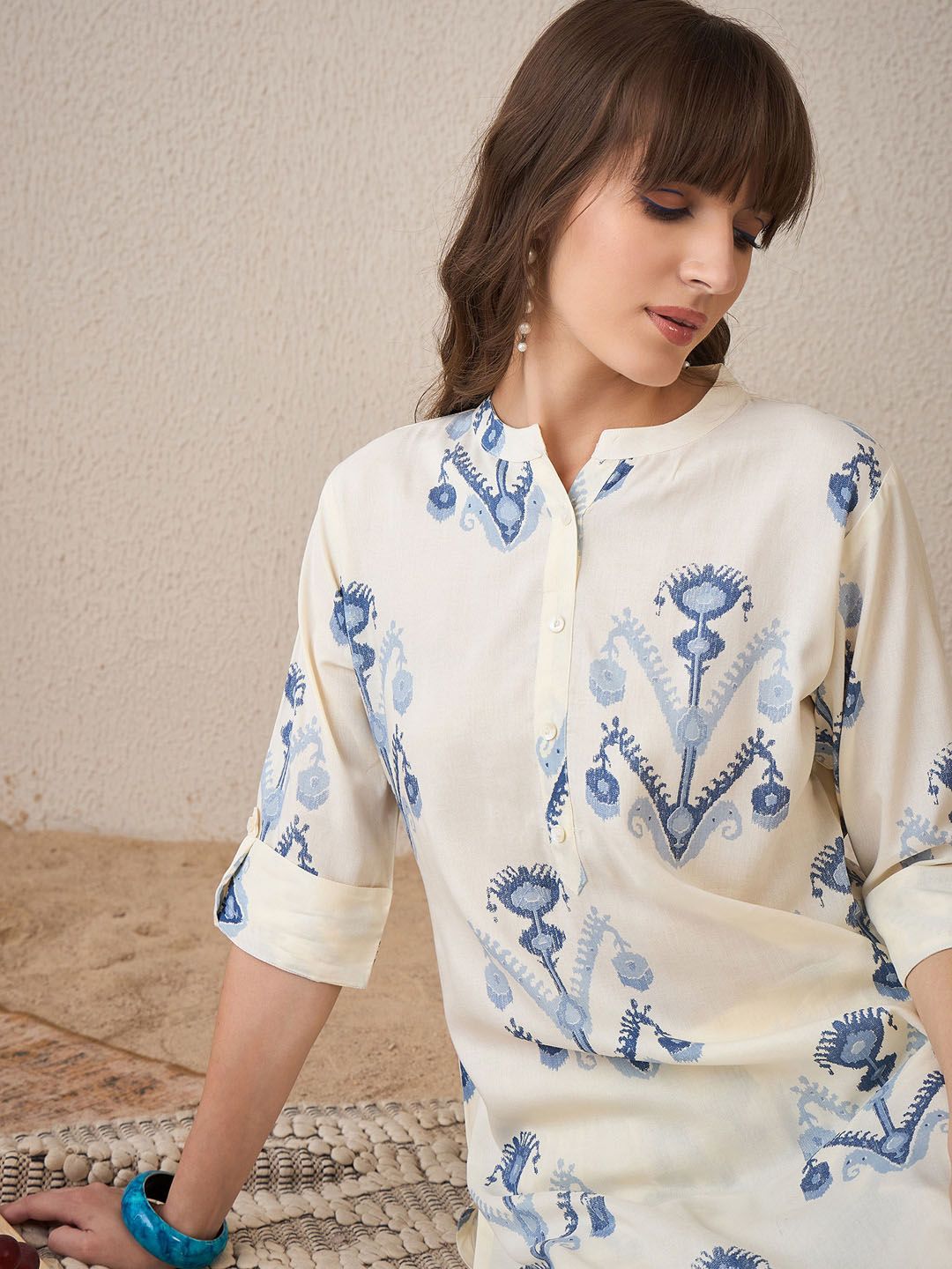 Indo Era Women Printed Regular Kurta with Trousers
