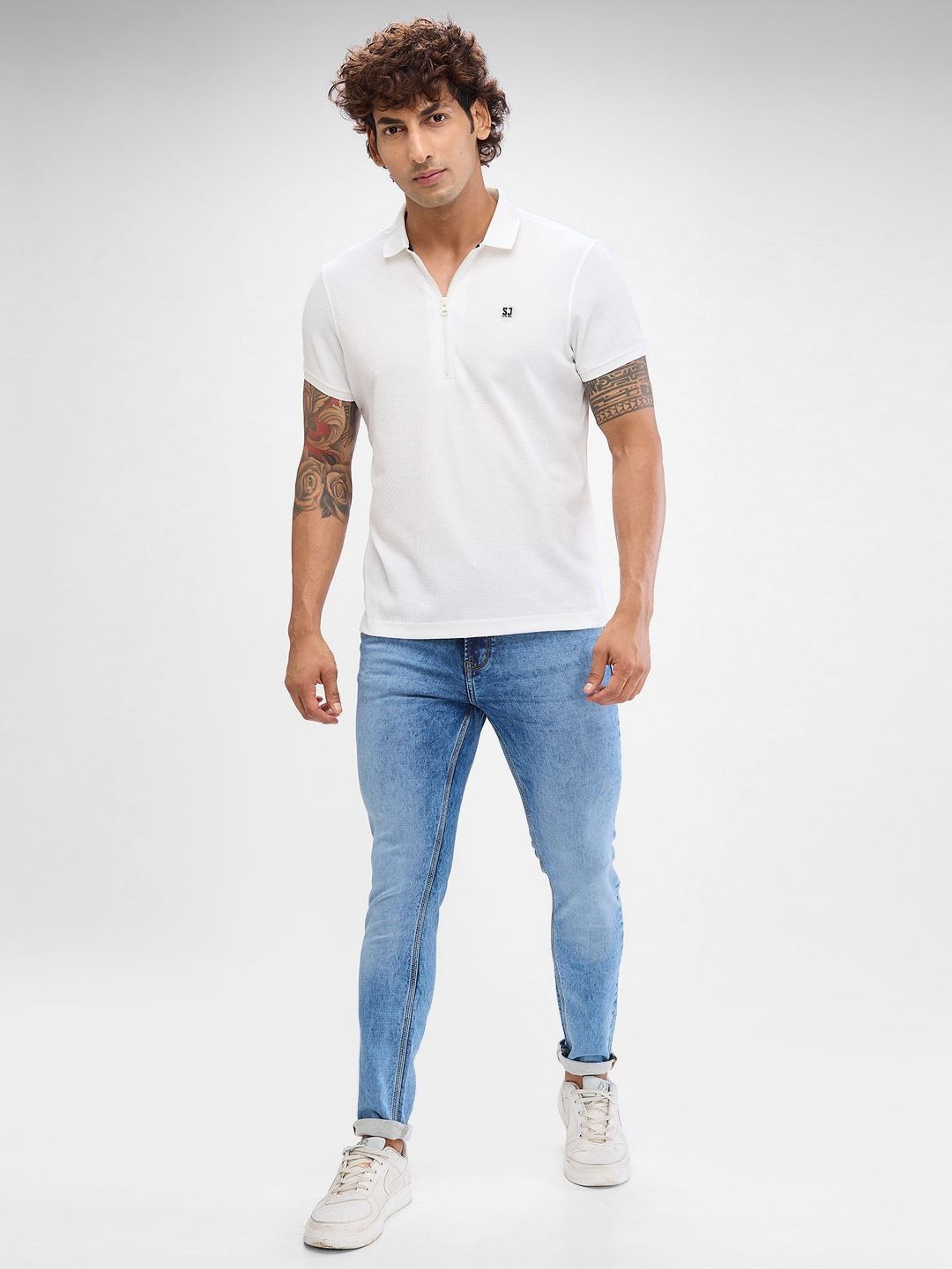 SPYKAR Men Polo Collar Solid Slim Fit T-shirt