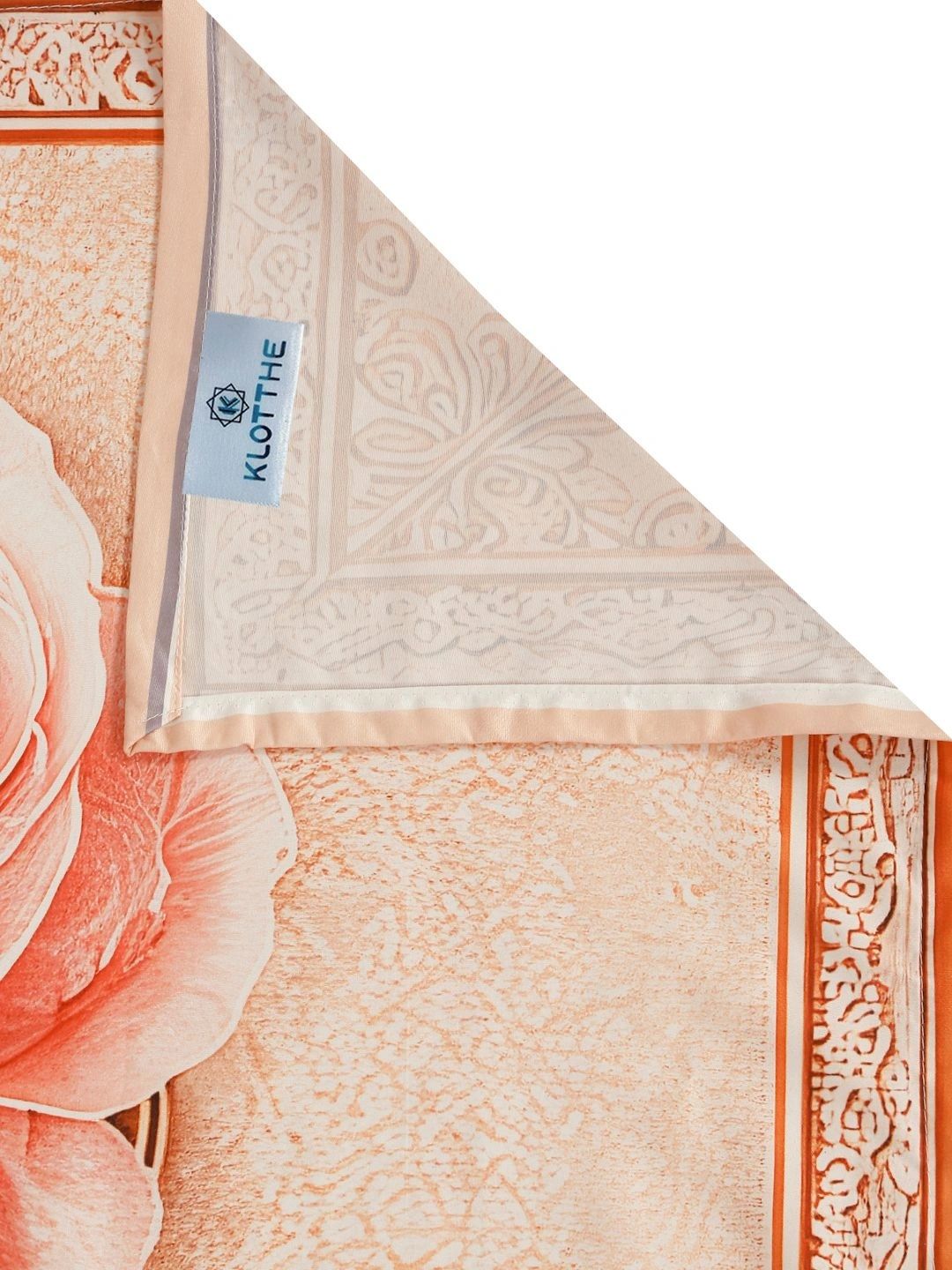 Moda Rapido X KLOTTHE Cadar 400 TC Berwarna Peach & Bunga Biru dengan 2 Sarung Bantal