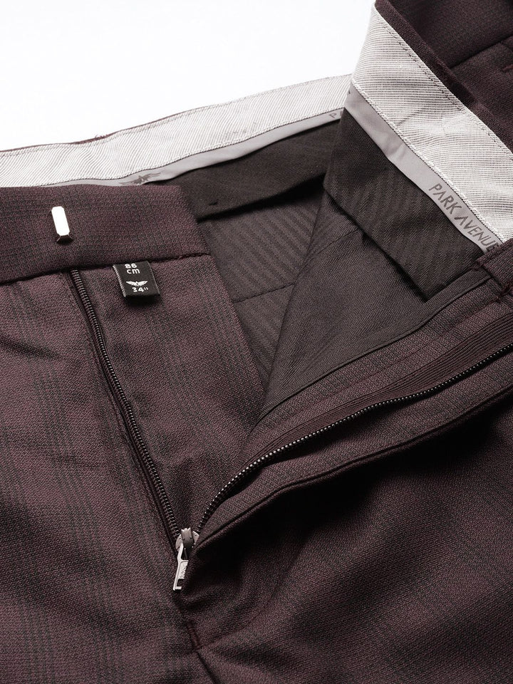 Park Avenue Super Slim Fit Checked 3 Piece Formal Suit
