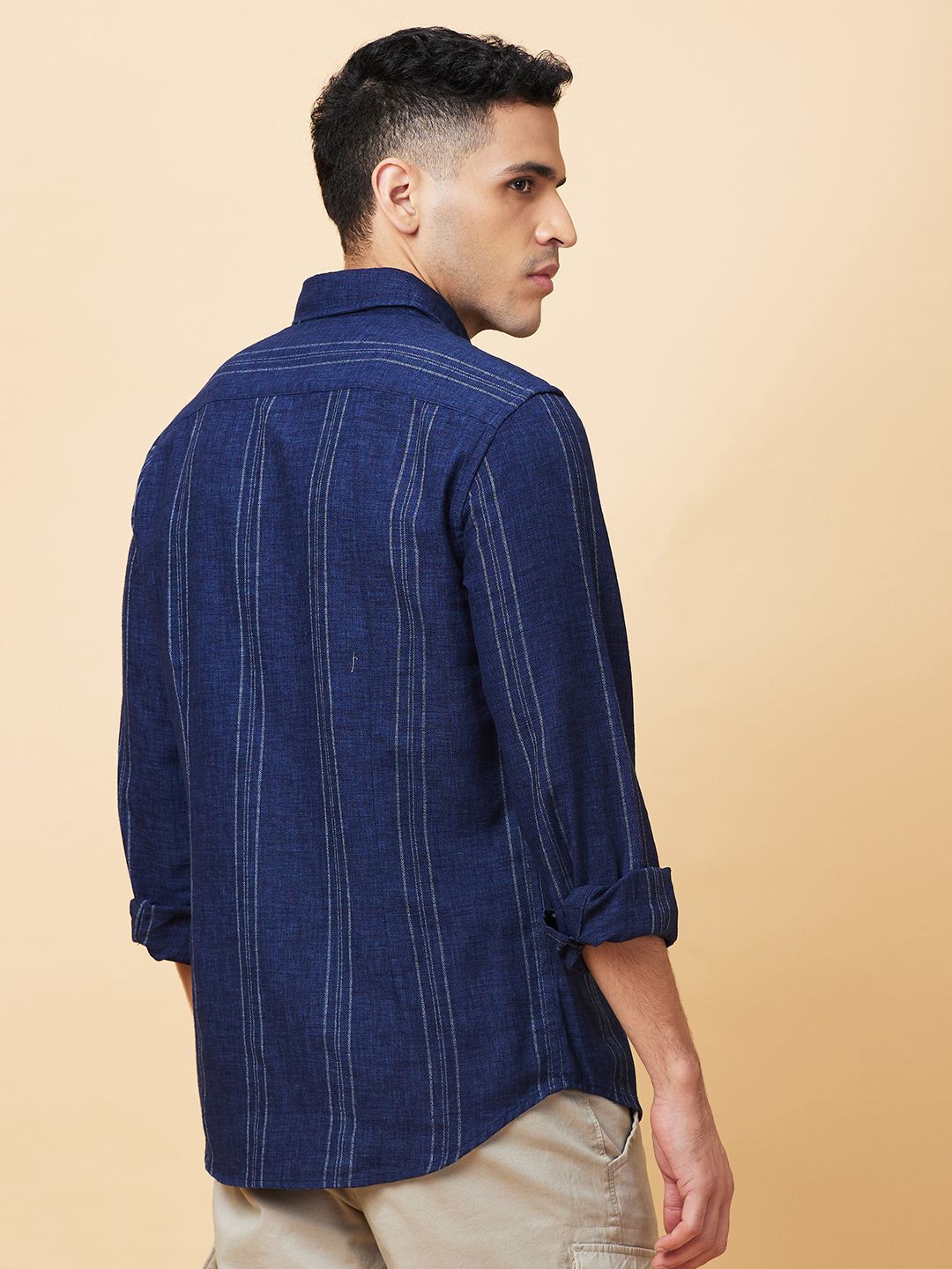 Being Human Men Slim Fit Opaque Striped Casual Shirt