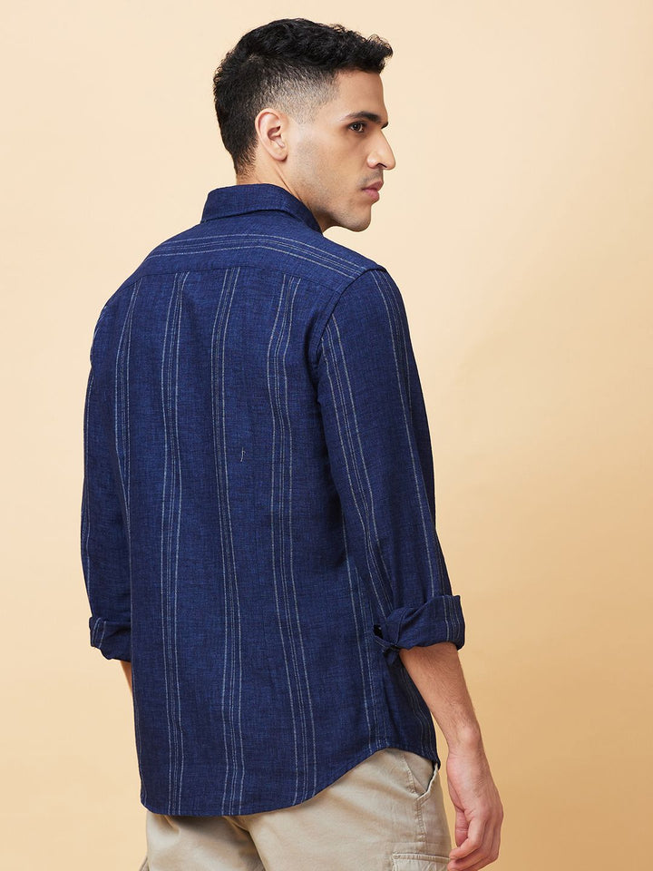 Being Human Men Slim Fit Opaque Striped Casual Shirt