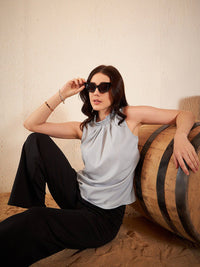 DENNISON Mock Neck Sleeveless Top