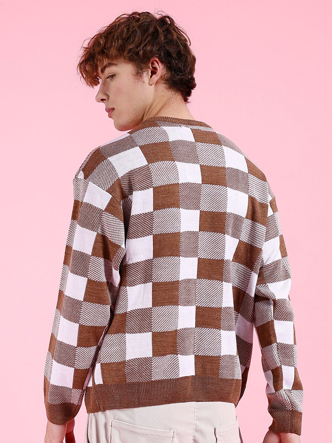 The Indian Garage Co Checked Acrylic Pullover
