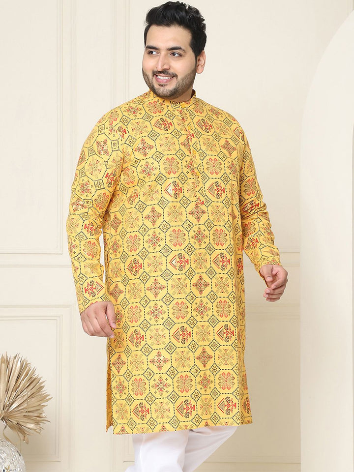 SOJANYA PLUS Men Plus Size Ethnic Motifs Printed Kurta