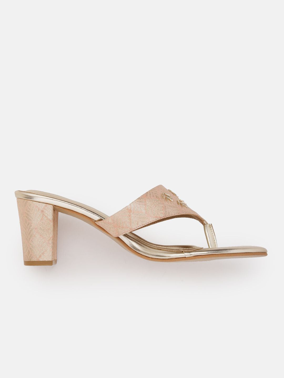 House of Pataudi Woven Design Ethnic Block Heels