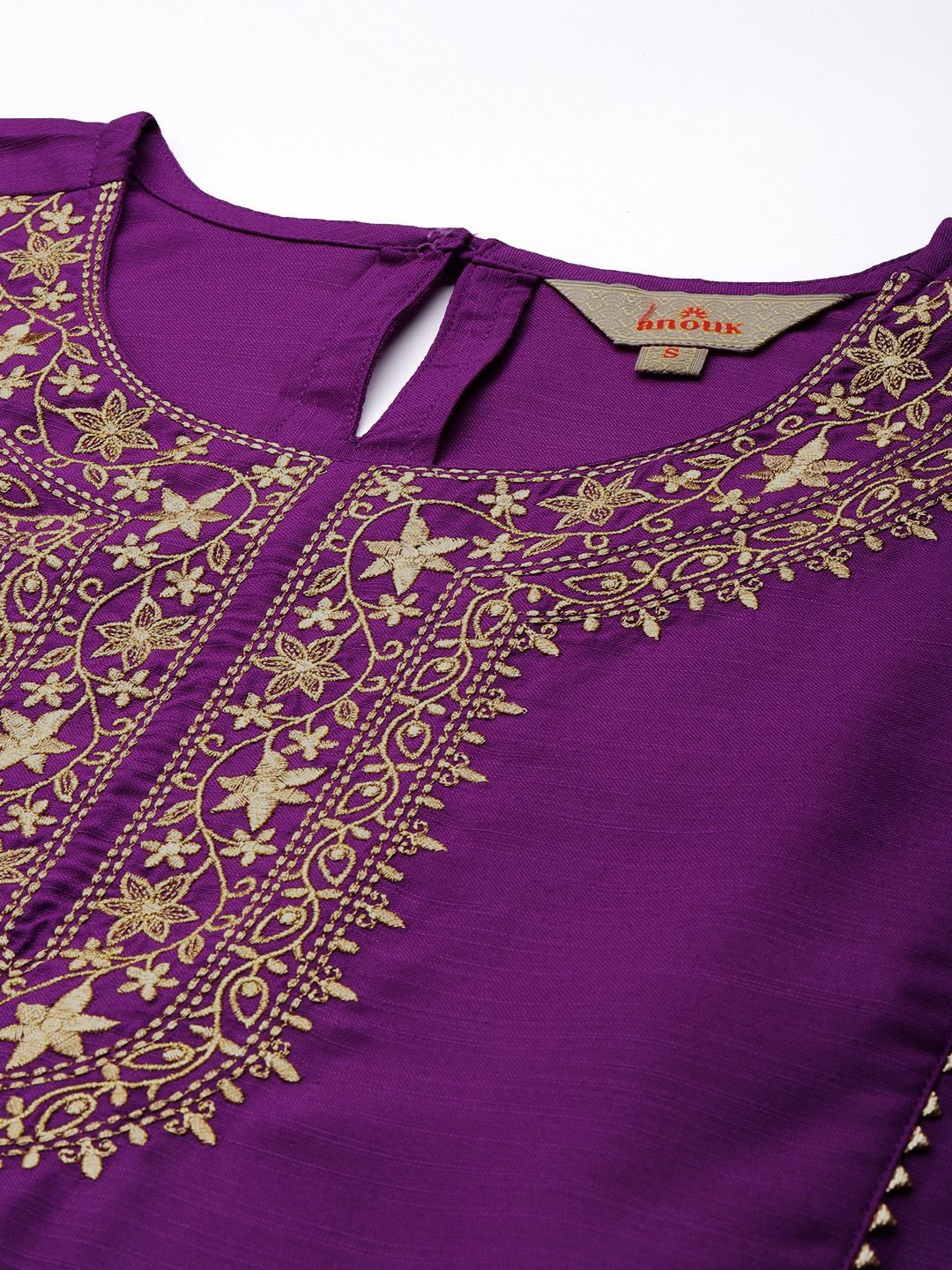 Anouk Women Ethnic Motifs Embroidered Zari Work Kurta & Trousers