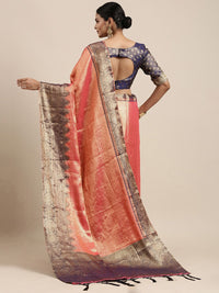 Saree mall Ethnic Motifs Zari Silk Blend Banarasi Sarees