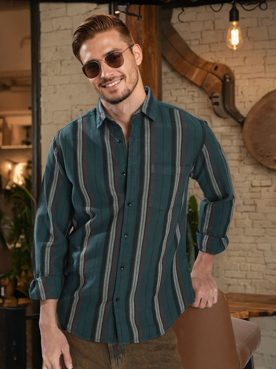 Bene Kleed Striped Pure Cotton Casual Shirt