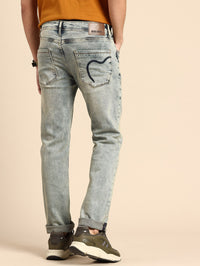 Being Human Men Krypton Straight Fit Low Distress Heavy Fade Stretchable Jeans