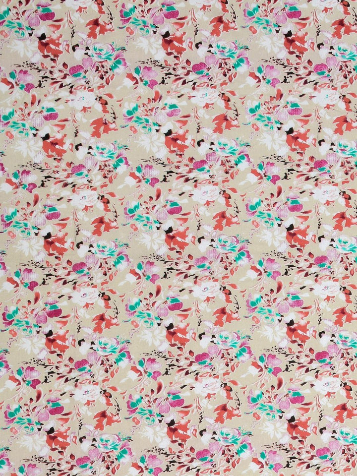 BOMBAY DYEING Dream Lover Brown Floral 104 TC Cotton Queen Bedsheet Set-2.24 m X 2.54 m