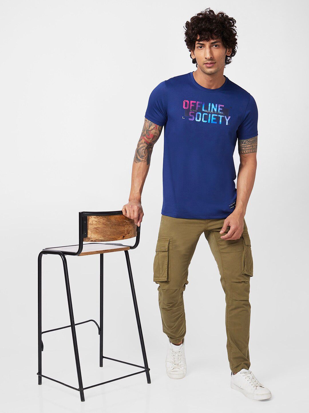 SPYKAR Typography Printed Slim Fit Cotton Casual T-Shirt