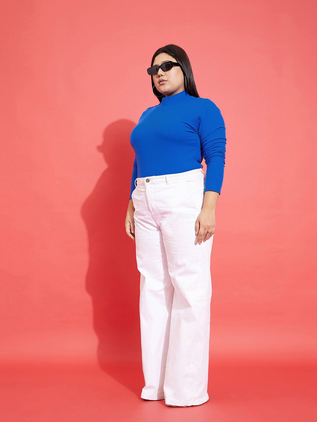 SASSAFRAS Curve Plus Size High Neck Top