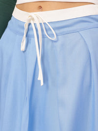 DressBerry Twirl-Worthy Contrast Waistband Bow-Detail Mini Skirt