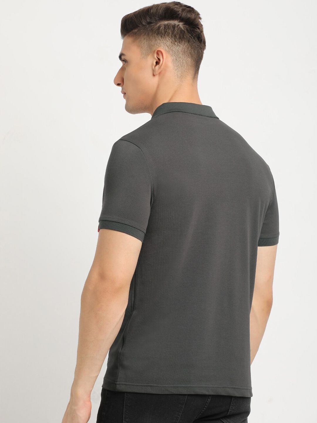 THE BEAR HOUSE Polo Collar Short Sleeves Slim Fit T-shirt