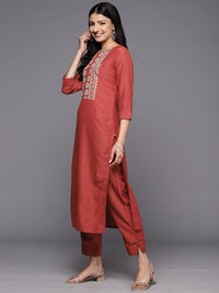 Varanga Ethnic Motifs Embroidered Thread Work Kurta With Trousers & With Dupatta