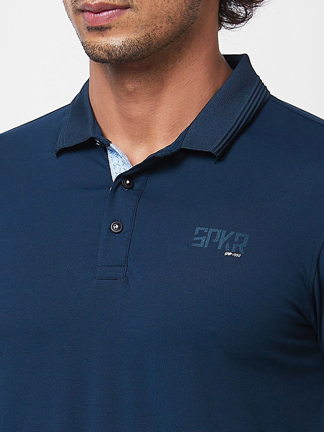 SPYKAR Polo Collar Short Sleeves Slim Fit Cotton T-shirt