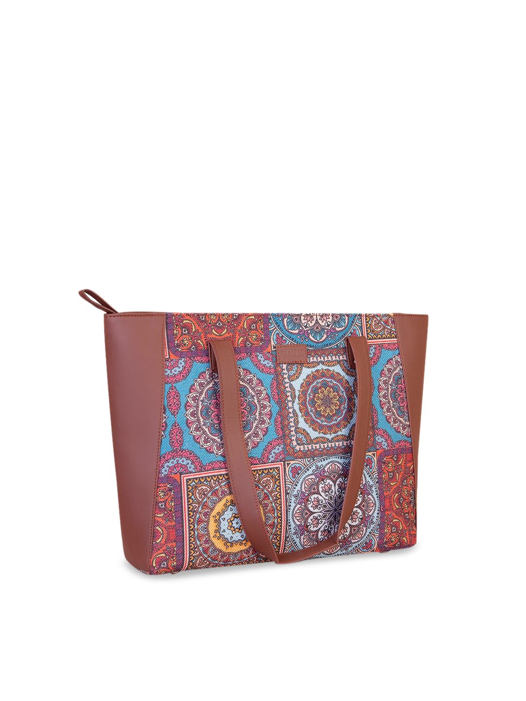 ZOUK Multicoloured Ethnic Motifs Mandala Printed Structured Tote Bag