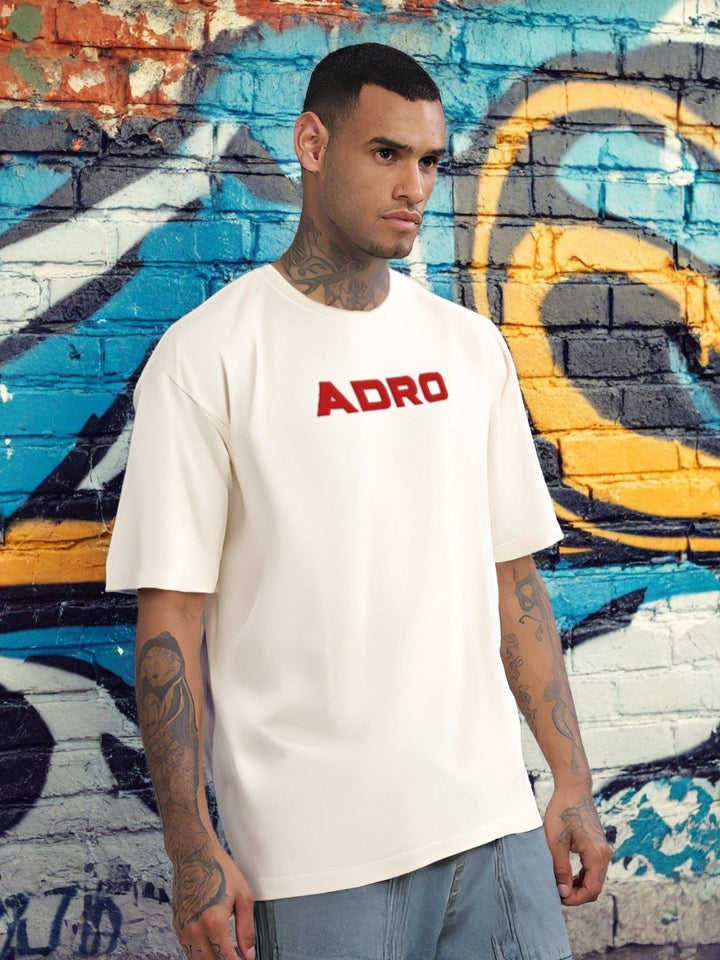 ADRO Graphic Printed Drop-Shoulder Sleeves Cotton Oversized T-shirt