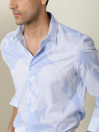 RARE RABBIT Men Dale Camouflage Printed Slim Fit Cotton Shirt