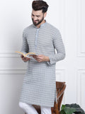 SOJANYA Motif Etnik Sulam Kurta Kapas Tulen
