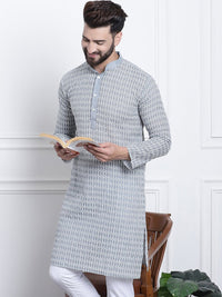 SOJANYA Motif Etnik Sulam Kurta Kapas Tulen