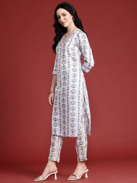 Anouk Floral Printed Kurta with Trousers & With Dupatta