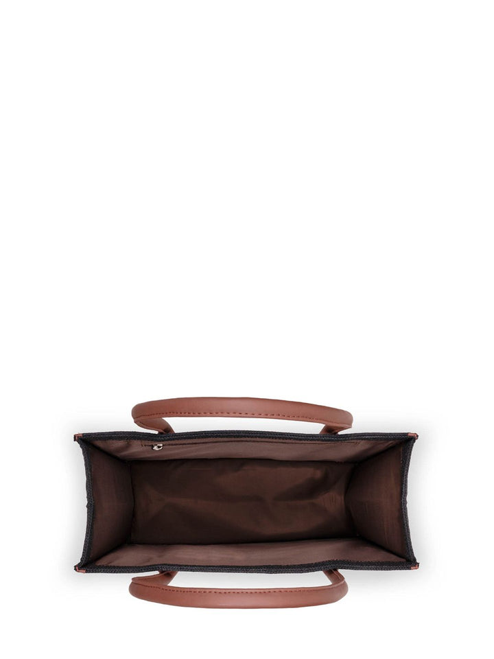 ZOUK Ethnic Motifs Printed Structured Jute Tote Bag
