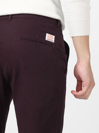 Urbano Fashion Men Maroon Slim Fit Easy Wash Trousers