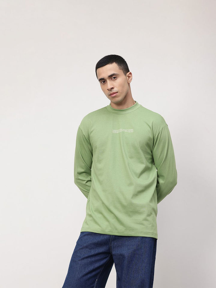 ether Zen Cotton Printed Drop-Shoulder Sleeves Relaxed Fit T-shirt