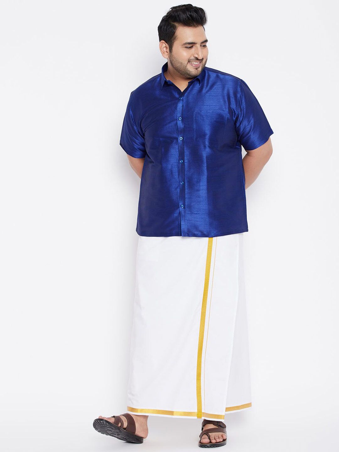 VASTRAMAY Men Blue Premium Casual Shirt