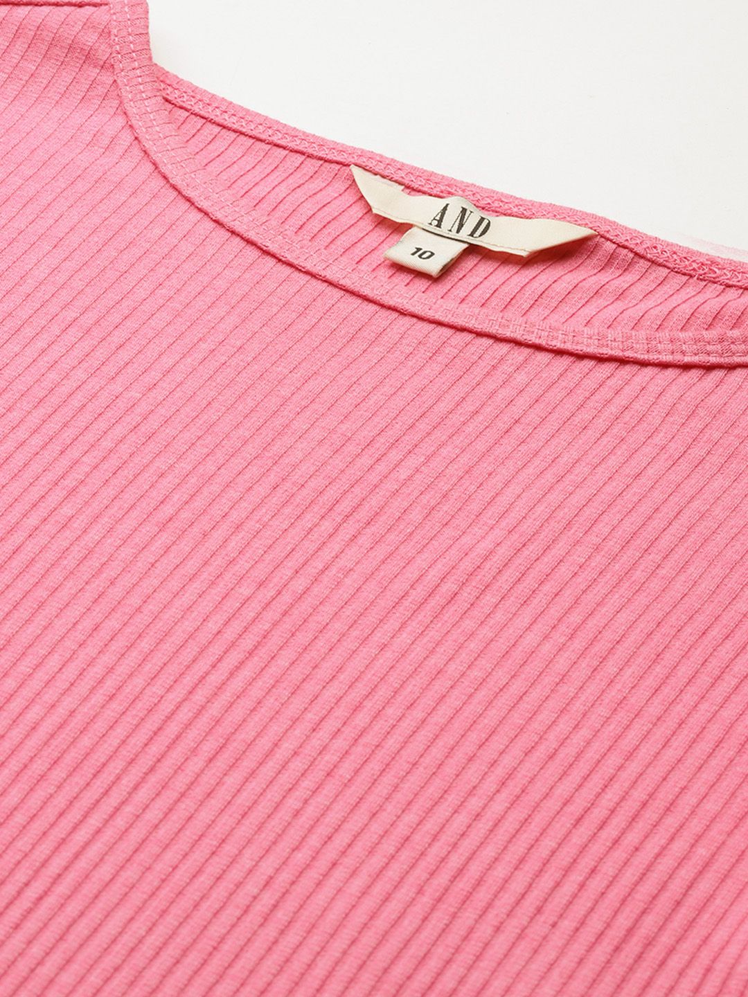 AND Flutter Sleeves Ribbed Fitted Top