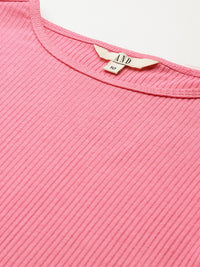 AND Flutter Sleeves Ribbed Fitted Top