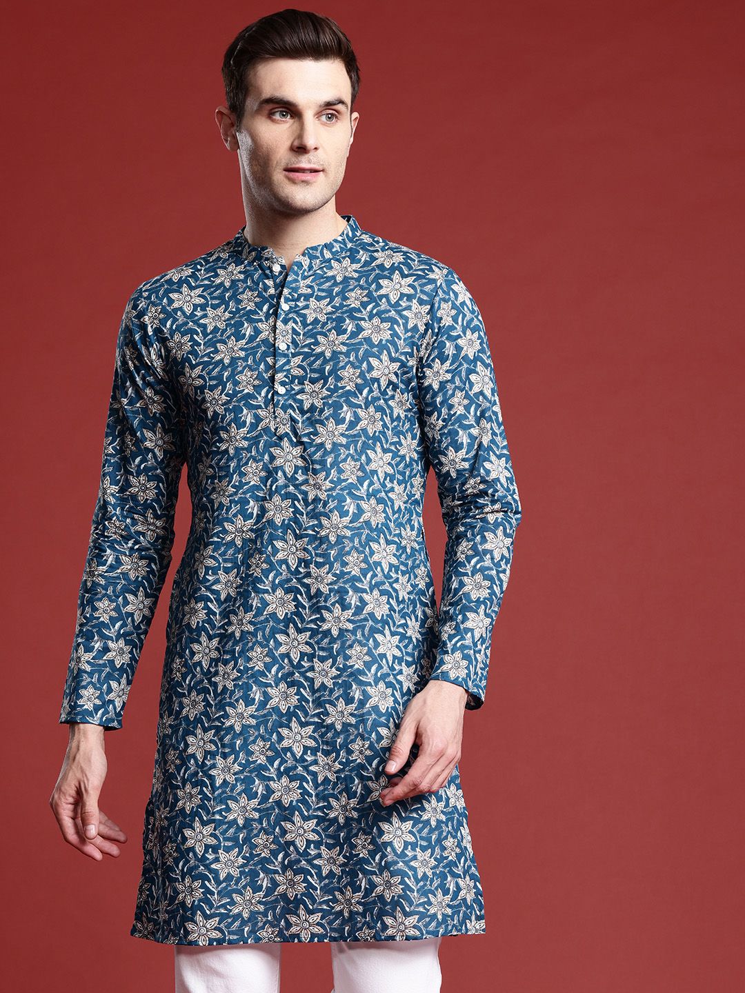 Anouk Men Ethnic Motifs Printed Pure Cotton Kurta