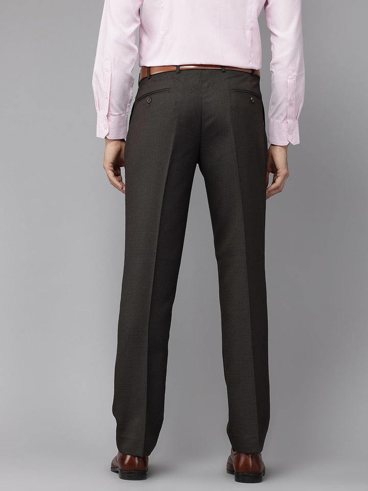 Park Avenue Men Checked Smart Fit Formal Trousers