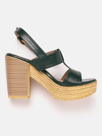 DressBerry Open Toe Block Heels