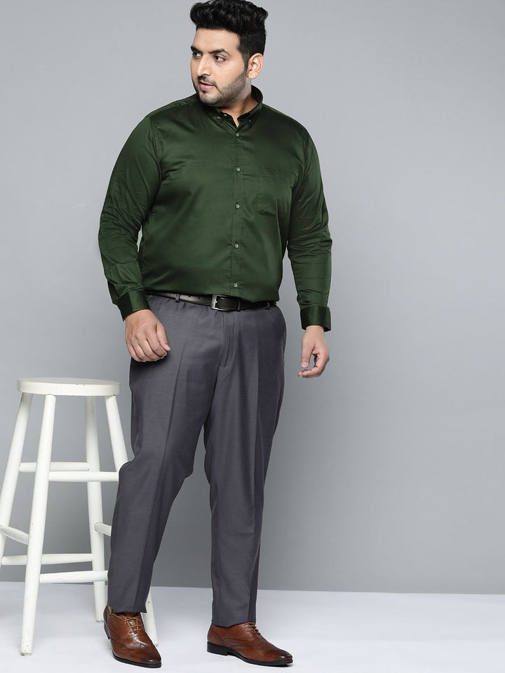 DENNISON Men Green Smart Slim Fit Opaque Formal Shirt